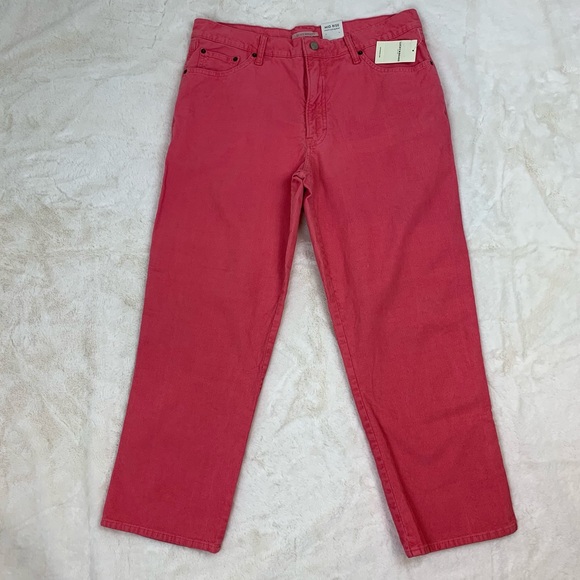 Lucky Brand Pink Mid Rise Crop Straight Corduroy Pants Size 16/33 NWT - Picture 2 of 15